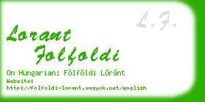 lorant folfoldi business card