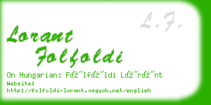 lorant folfoldi business card